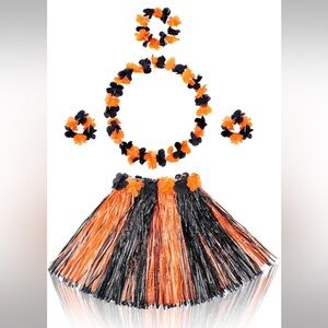 Orange and Black Hawaiian Hula Set